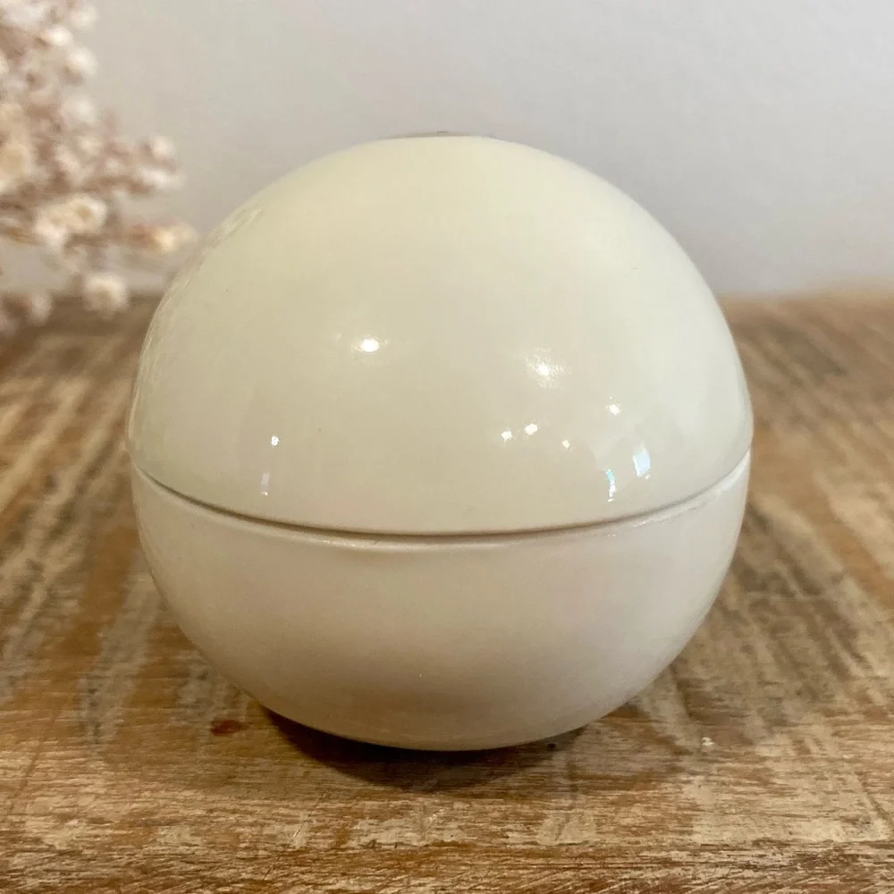 Takahashi Ceramic Egg Trinket Box with Gold Butterfly